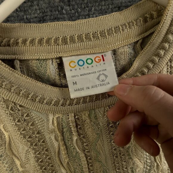 COOGI Australia Lightweight Beige OVERSIZED Sweater Knit Abstract Medium Women - Picture 8 of 16